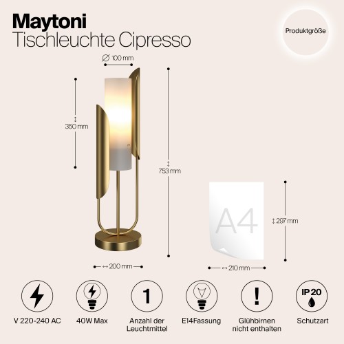 Настольный светильник Maytoni Сipresso Z014TL-01G