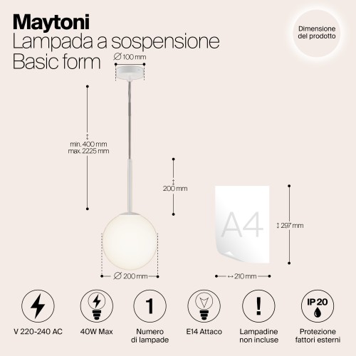 Подвесной светильник Maytoni Basic form MOD321PL-01W1
