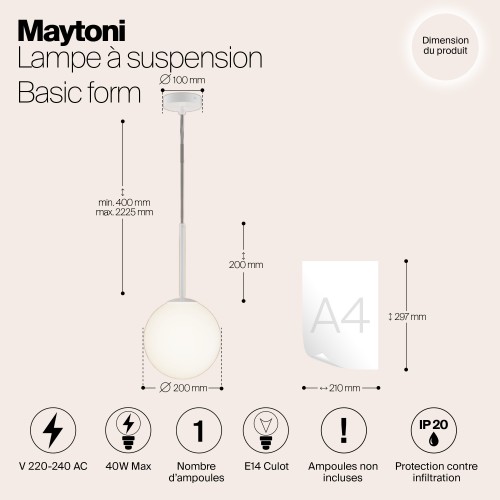 Подвесной светильник Maytoni Basic form MOD321PL-01W1