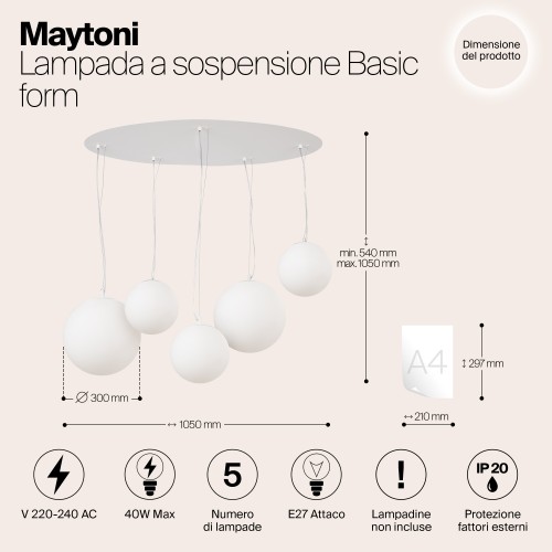 Подвесной светильник Maytoni Basic form MOD321PL-05W1