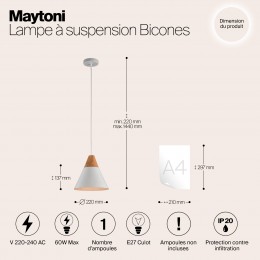 Подвесной светильник Maytoni Bicones P359-PL-01-W