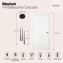 Подвесной светильник Maytoni Cascade MOD132PL-L28BK1