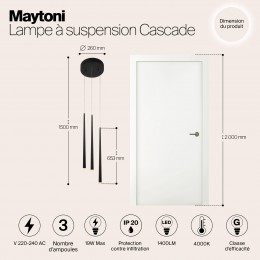 Подвесной светильник Maytoni Cascade MOD132PL-L28BK1
