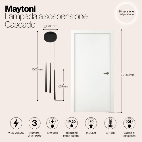 Подвесной светильник Maytoni Cascade MOD132PL-L28BK1
