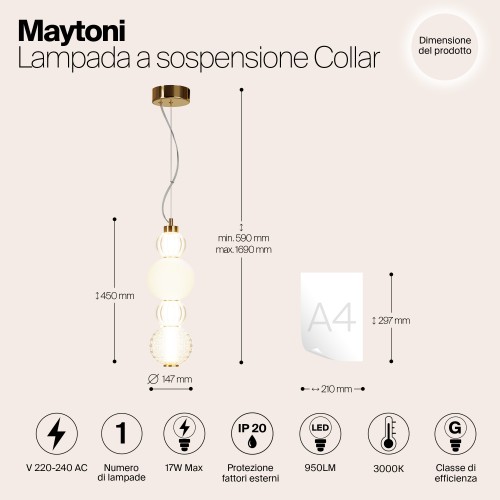 Подвесной светильник Maytoni Collar P069PL-L17G3K
