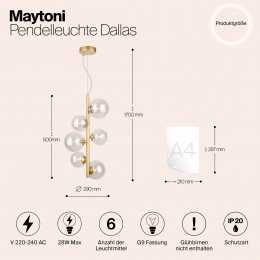 Подвесной светильник Maytoni Dallas MOD545PL-06G