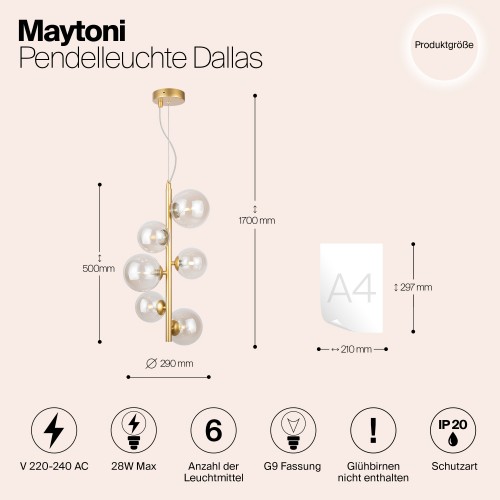 Подвесной светильник Maytoni Dallas MOD545PL-06G