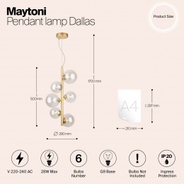 Подвесной светильник Maytoni Dallas MOD545PL-06G