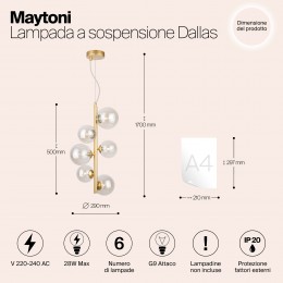 Подвесной светильник Maytoni Dallas MOD545PL-06G