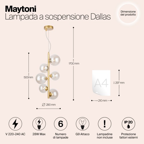 Подвесной светильник Maytoni Dallas MOD545PL-06G