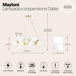 Подвесной светильник Maytoni Dallas MOD545PL-25BS