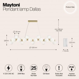 Подвесной светильник Maytoni Dallas MOD547PL-25BS