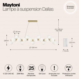 Подвесной светильник Maytoni Dallas MOD547PL-25BS