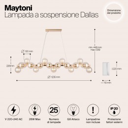 Подвесной светильник Maytoni Dallas MOD547PL-25G