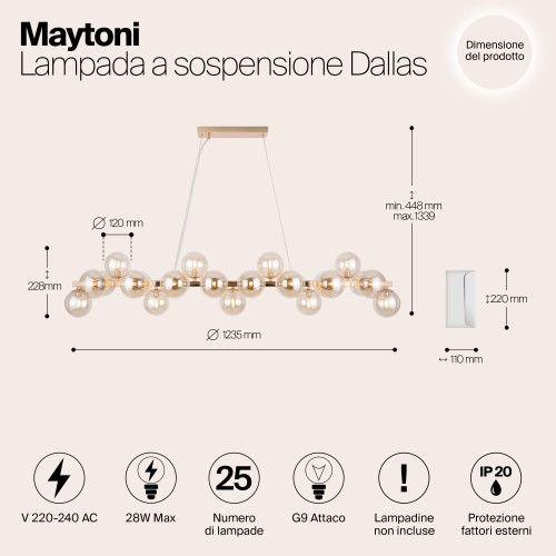 Подвесной светильник Maytoni Dallas MOD547PL-25G