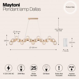Подвесной светильник Maytoni Dallas MOD547PL-25G