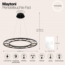 Подвесной светильник Maytoni Fad MOD070PL-L63B3K
