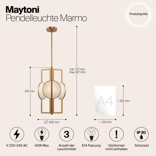 Подвесной светильник Maytoni Marmo MOD099PL-03G