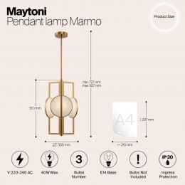 Подвесной светильник Maytoni Marmo MOD099PL-03G