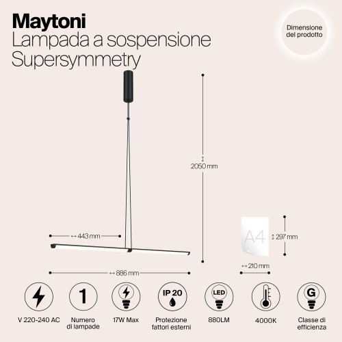 Подвесной светильник Maytoni Supersymmetry P096PL-L11BK
