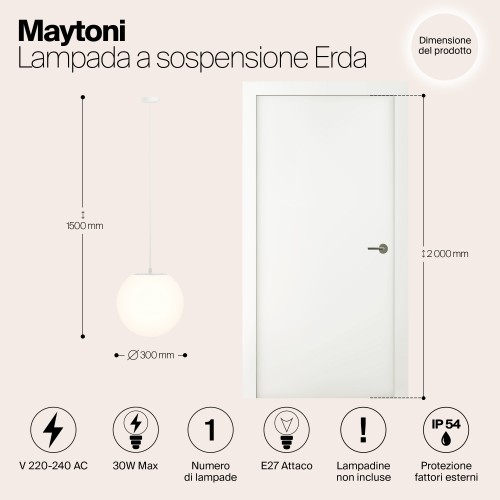 Подвесной светильник  Maytoni Outdoor Erda O594PL-01W