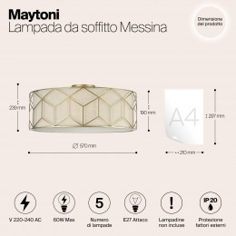 Потолочный светильник Maytoni Messina H223-PL-05-G