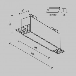 Встраиваемый светильник Technical DL066-12W3-6K-TRS-W