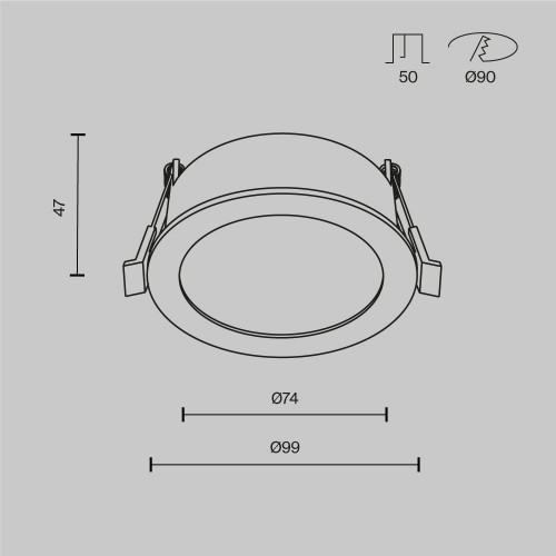 Встраиваемый светильник Technical DL130-GX53-B