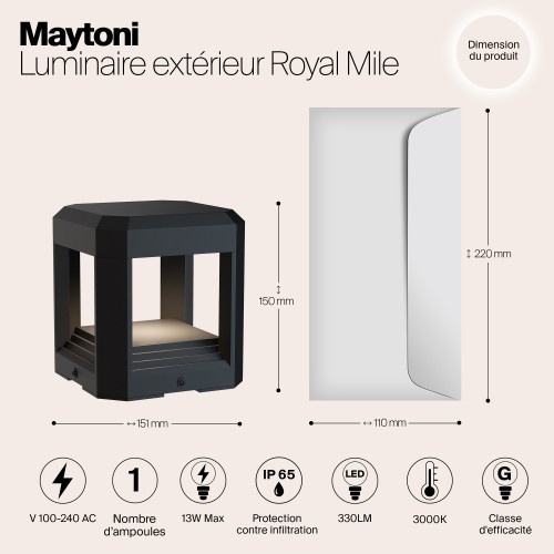 Ландшафтный светильник  Maytoni Outdoor Royal Mile O019FL-L13GR3K