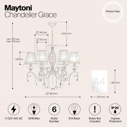 Люстра Maytoni Grace ARM247-06-G