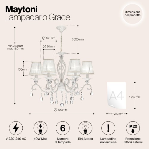 Люстра Maytoni Grace ARM247-06-G