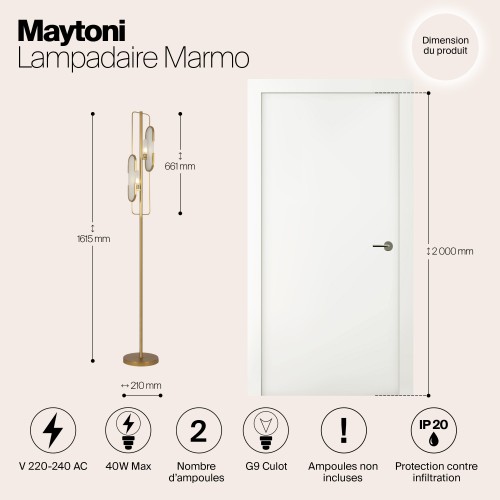 Напольный светильник (торшер) Maytoni Marmo MOD099FL-02G