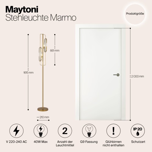 Напольный светильник (торшер) Maytoni Marmo MOD099FL-02G