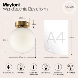 Настенный светильник (бра) Maytoni Basic form MOD321WL-01G2