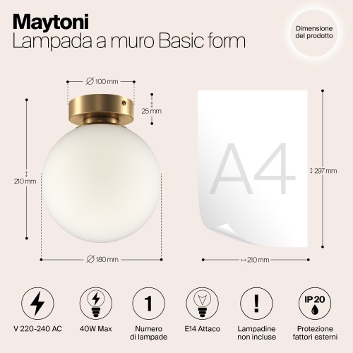 Настенный светильник (бра) Maytoni Basic form MOD321WL-01G2