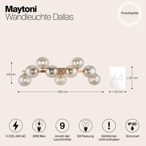 Настенный светильник (бра) Maytoni Dallas MOD547WL-09G