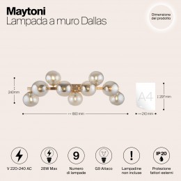 Настенный светильник (бра) Maytoni Dallas MOD547WL-09G