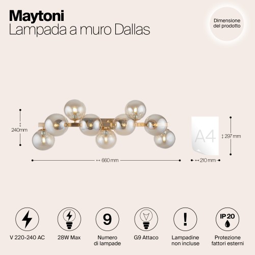 Настенный светильник (бра) Maytoni Dallas MOD547WL-09G