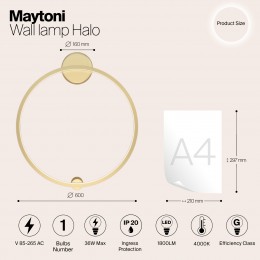 Настенный светильник (бра) Maytoni Halo MOD005WL-L22BSK1