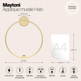 Настенный светильник (бра) Maytoni Halo MOD005WL-L22BSK1
