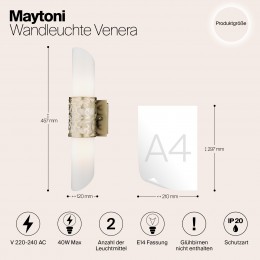 Настенный светильник (бра) Maytoni Venera H260-02-N