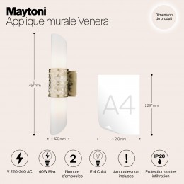 Настенный светильник (бра) Maytoni Venera H260-02-N