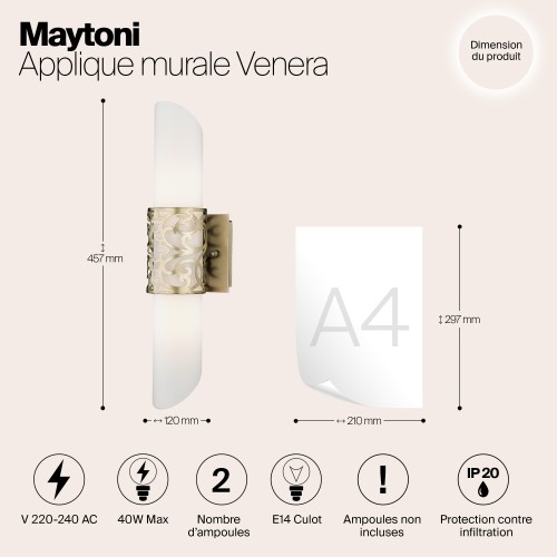 Настенный светильник (бра) Maytoni Venera H260-02-N