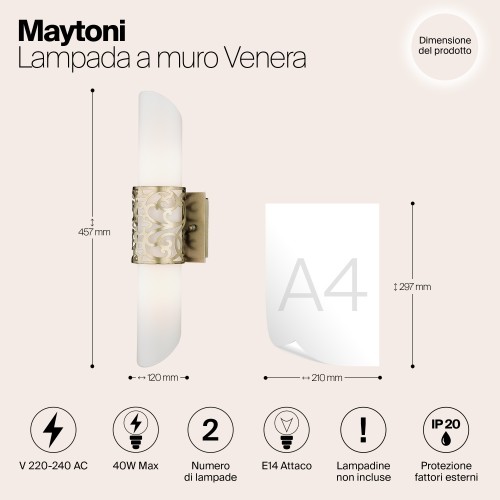 Настенный светильник (бра) Maytoni Venera H260-02-N