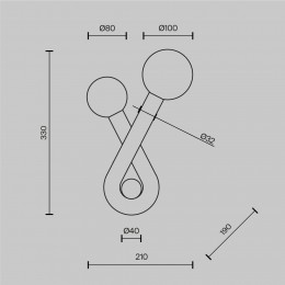 Настенный светильник (бра) Maytoni Vortex MOD476WL-02BS