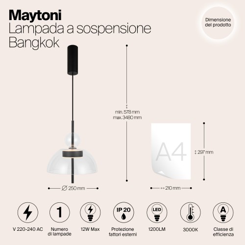 Подвесной светильник Maytoni Bangkok MOD185PL-L6B3K1