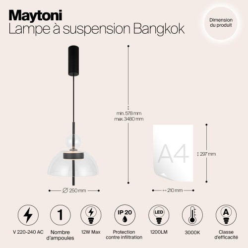 Подвесной светильник Maytoni Bangkok MOD185PL-L6B3K1
