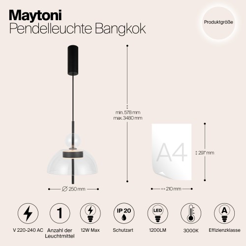 Подвесной светильник Maytoni Bangkok MOD185PL-L6B3K1