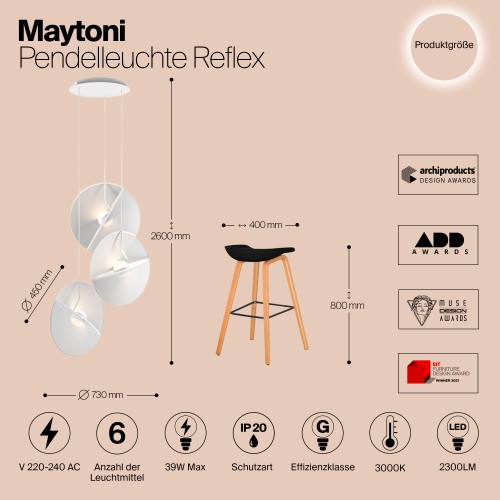 Подвесной светильник Maytoni Reflex MOD154PL-L6W3K1