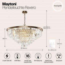 Подвесной светильник Maytoni Revero MOD085PL-16BS